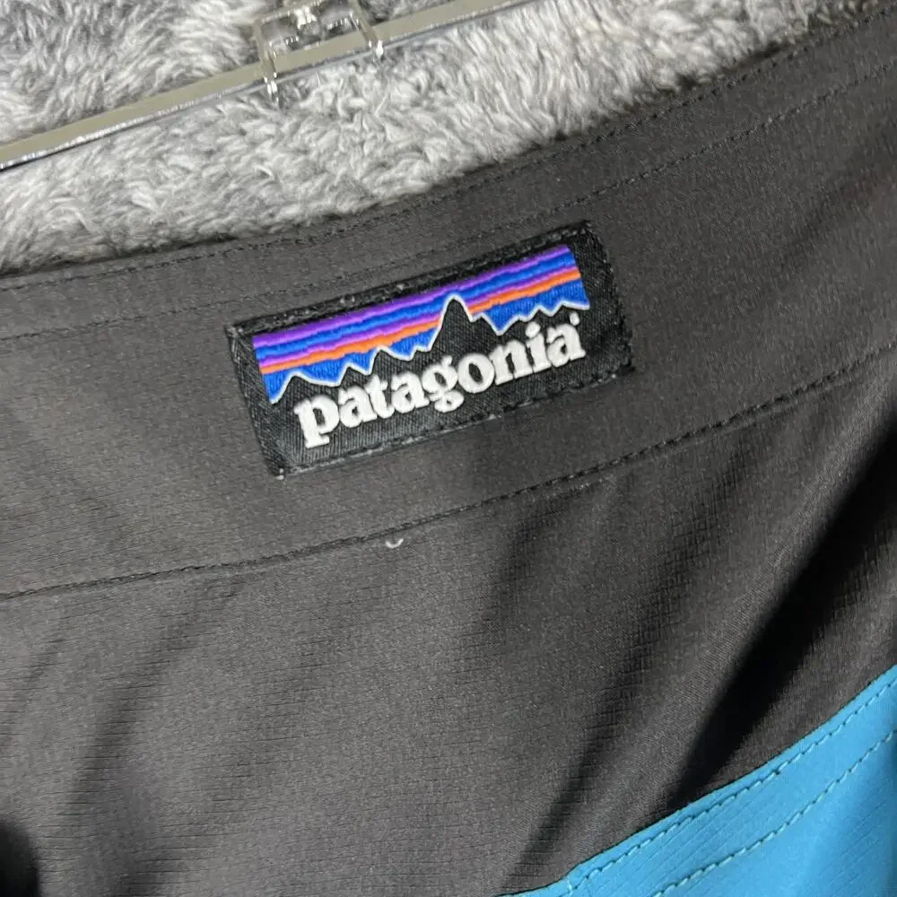 Patagonia Shorts Mens 36 Blue Board Shorts Swim Trunks Drawstring Back Pocket